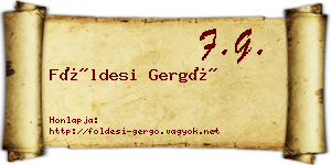 Földesi Gergő névjegykártya